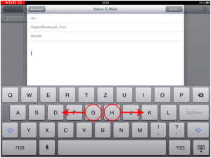 iPad Tastatur geteilt